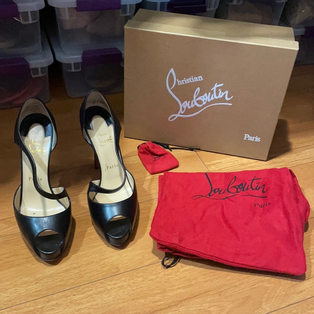 Christian Louboutin black catchy two heels